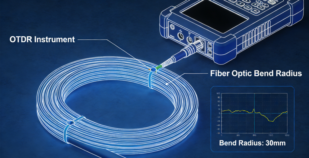 OTDR testing bending radius